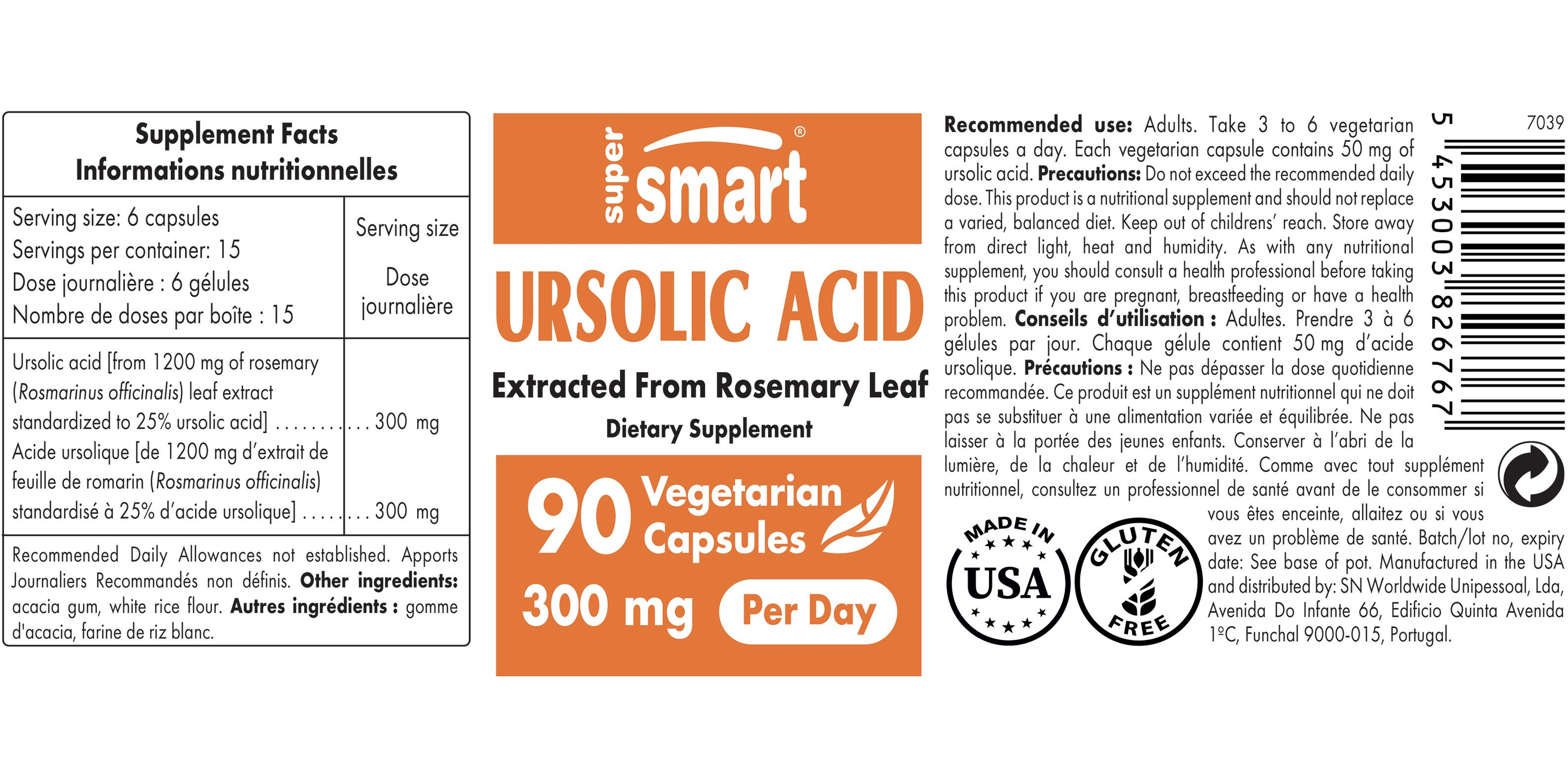 Complément alimentaire d’acide ursolique