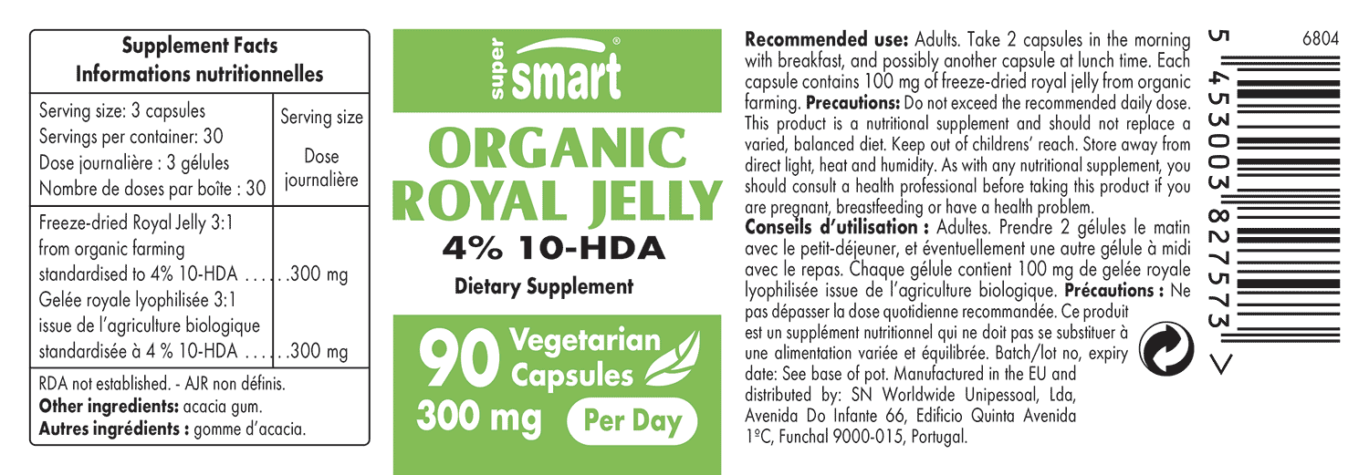 Organic Royal Jelly Supplement Dosage 4 10HDA Multiple Benefits & 100 Organic