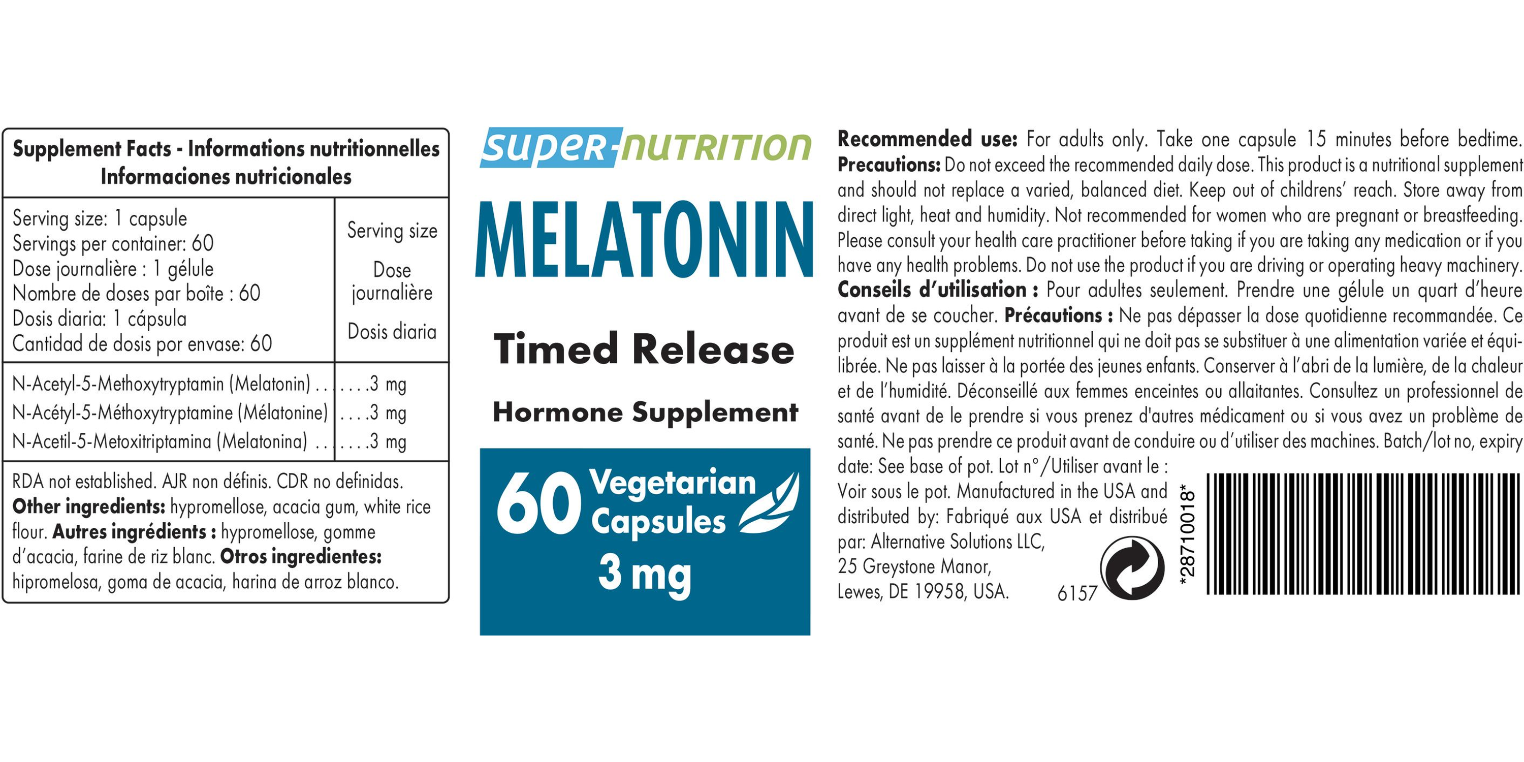 Melatonine 3 mg Timed Release