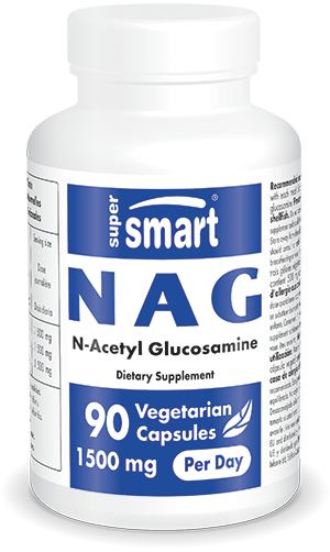NAG Supplement 500 Mg (N-Acetyl Glucosamine) , GMO & Gluten Free , Anxiety & Joint Pain Relief , 90 Vegetarian Capsules - SuperSmart