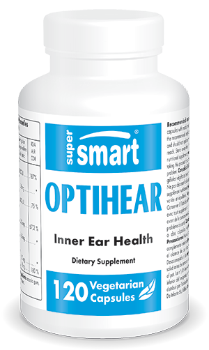 OptiHear™ , Made In USA , GMO & Gluten Free , Supplements For Hearing Loss - Inner Health , 120 Vegetarian Capsules - SuperSmart