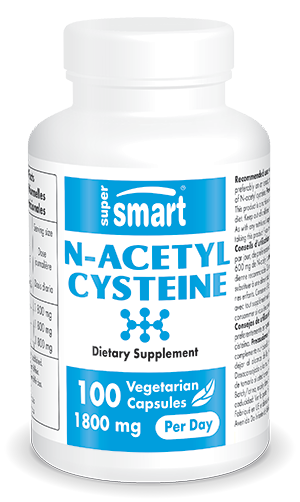 N-Acetyl Cysteine (NAC) 1800 Mg Per Day , GMO & Gluten Free , Antioxidant Supplement , 100 Vegetarian Capsules - SuperSmart