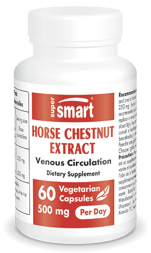Horse Chestnut Extract 250 Mg , GMO & Gluten Free , Healthy Blood Circulation 20% Aescin - Water Retention Pills , 60 Vegetarian Capsules - SuperSmart