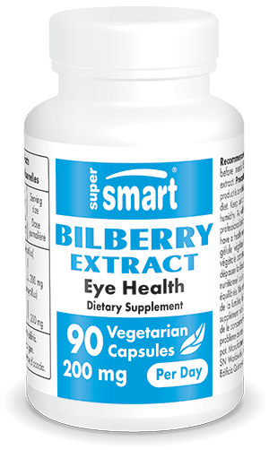Bilberry Extract 100 Mg , GMO & Gluten Free , Eye Health & Care Supplement - Tired Eyes Remedy , 90 Vegetarian Capsules - SuperSmart