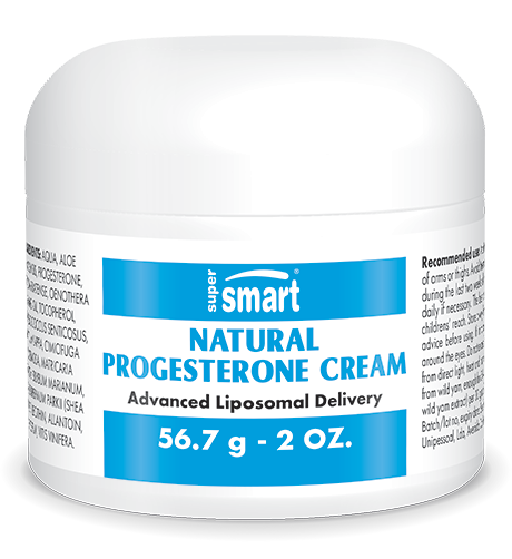 Natural Progesterone Cream , Made In USA , GMO & Gluten Free , 56,7 G / 2 Oz - SuperSmart