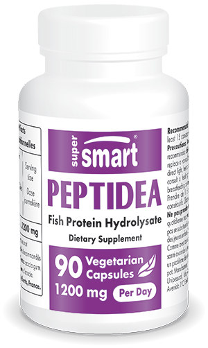 Peptidea® 200 Mg , GMO & Gluten Free , Fish Protein Hydrolysate - Fatigue Relief - Memory Booster , 90 Vegetarian Capsules - SuperSmart