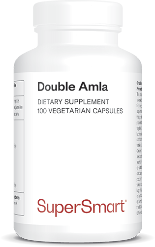 Double AMLA , Made In USA , GMO & Gluten Free , Ayurvedic Diet - Emblica Officinalis - Blood Sugar Levels , 100 Vegetarian Capsules - SuperSmart