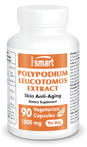 Polypodium Leucotomos Extract 500 Mg , Made In USA , GMO & Gluten Free , Skin Anti Aging - Soothing Supplements , 90 Vegetarian Capsules - SuperSmart