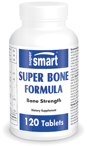 Super Bone Formula , Made In USA , GMO & Gluten Free , Bone Strength Supplements - With Magnesium, Vitamin D3, Strontium , 120 Tablets - SuperSmart