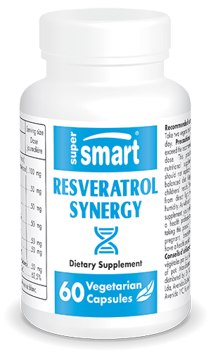 Resveratrol Synergy , Made In USA , GMO & Gluten Free , Powerful Antioxidant & Anti Aging - Boost Immune System , 60 Vegetarian Capsules - SuperSmart