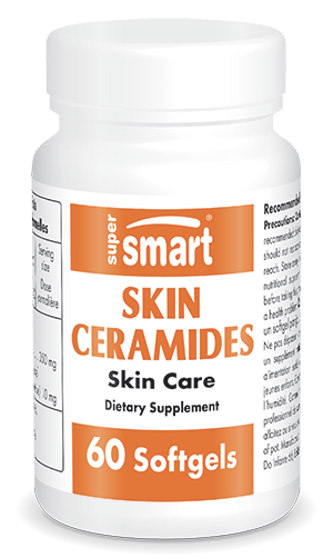 Skin Ceramides , GMO Free , Best Skin Care & Restoring Products - Skin Hydration, Elasticity & Health Supplements , 60 Sofgels - SuperSmart