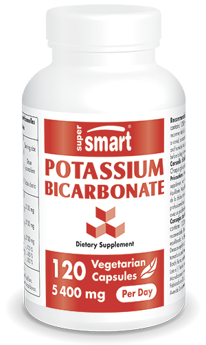 Potassium Bicarbonate 5400 Mg Per Day , GMO & Gluten Free , High Dose , 120 Vegetarian Capsules - SuperSmart