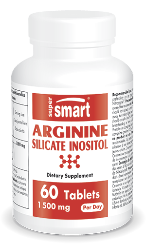 Arginine Silicate Inositol 1500 mg Per Day | Made in USA | GMO & Gluten Free | Supplement of Arginine with Silicon | 60 Tablets - Supersmart