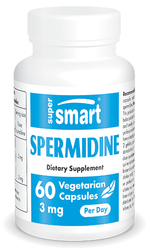 Spermidine Supplement 3 mg Per Day | GMO & Gluten Free | Powerful Natural Anti Aging Product - Natural Amine | 60 Vegetarian Capsules - Supersmart