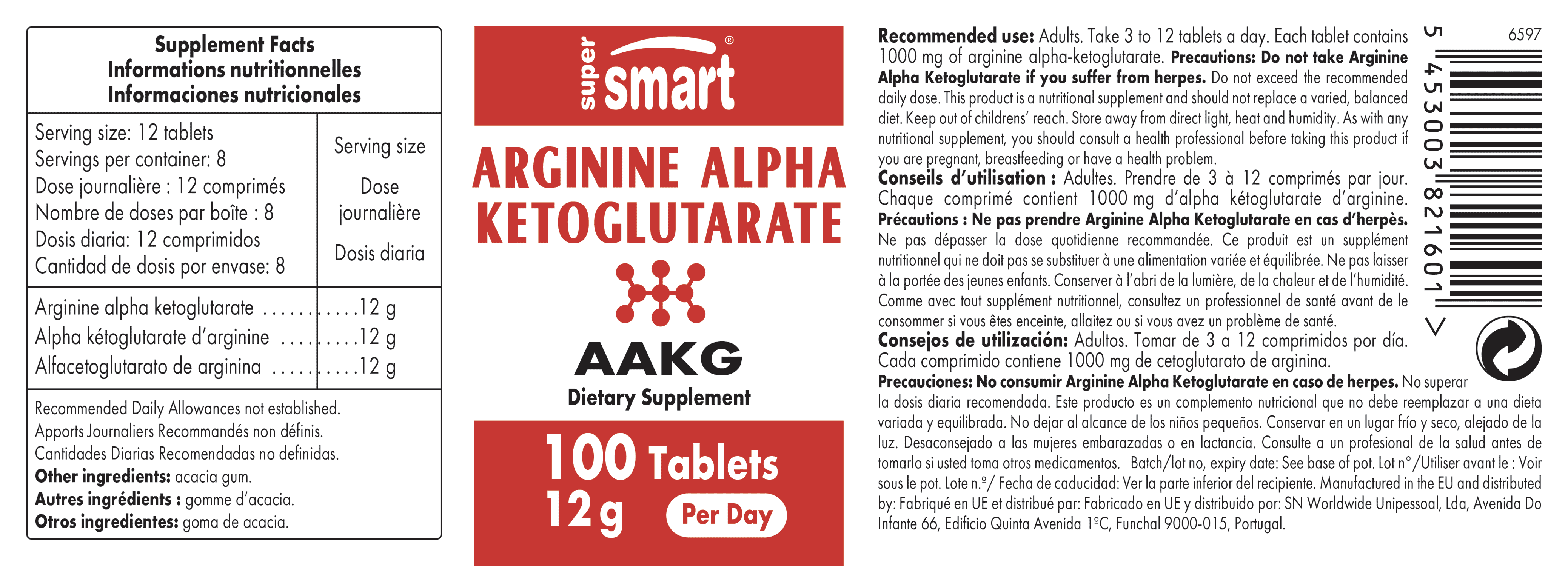 Arginine Alpha Ketoglutarate 1000 mg Supplement Multiple Benefits