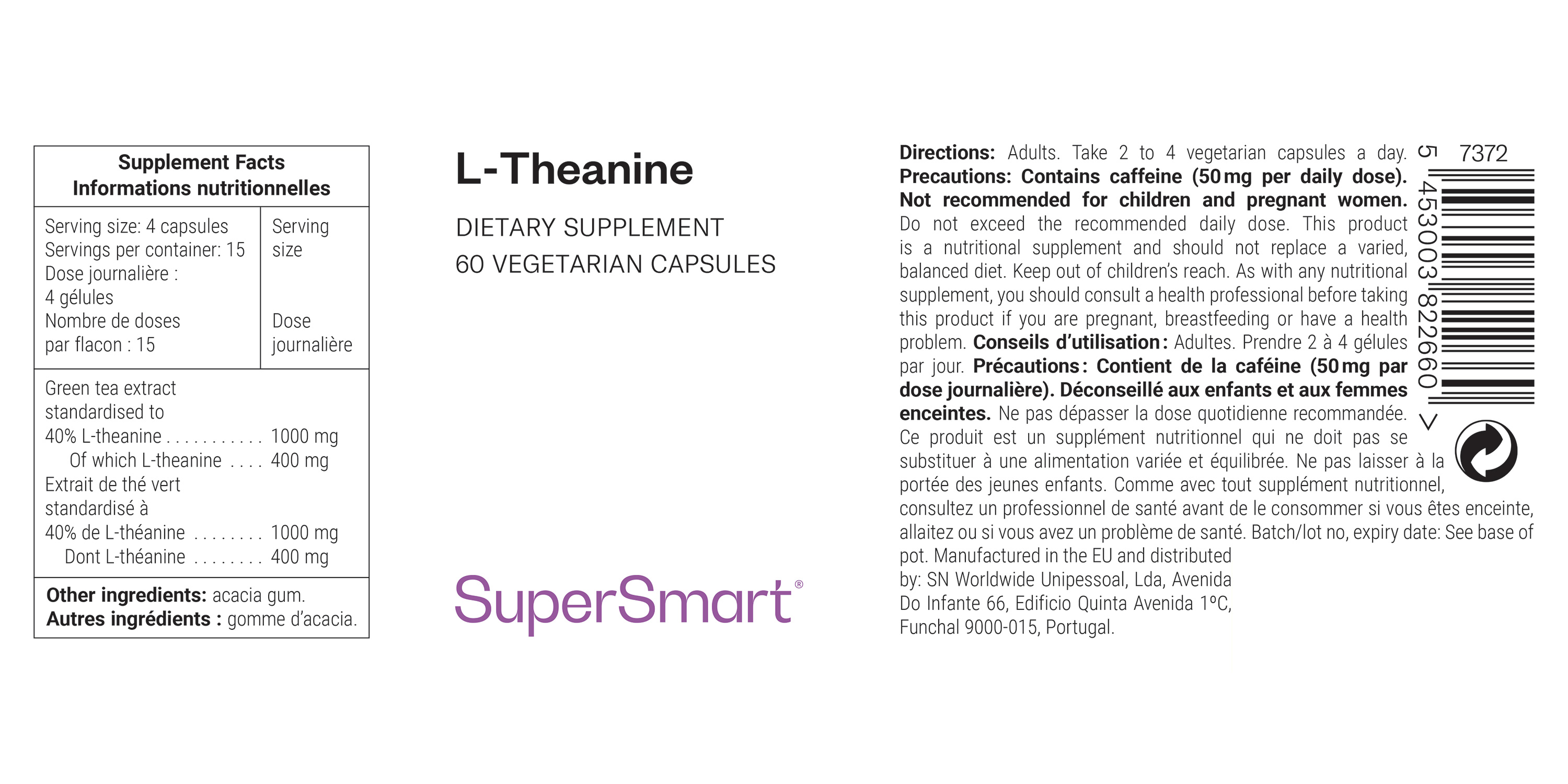 Green tea L-theanine dietary supplement