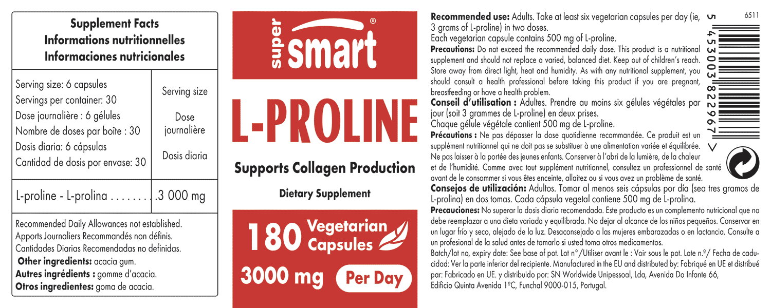 LProline 500 mg Nutritional Supplement A Valuable Amino Acid for The Body