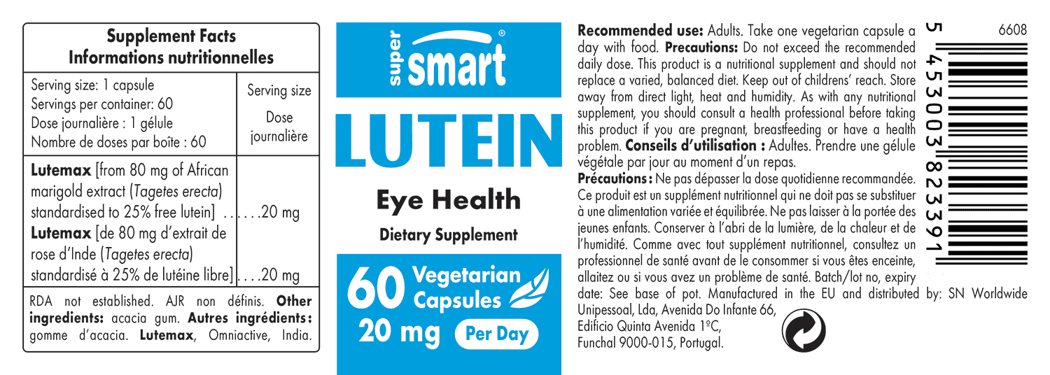 Lutein for Eyes Supplement 20 mg pills for Macular Degeneration
