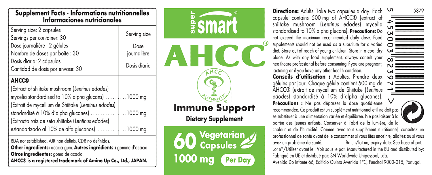 AHCC Supplement 500 mg Shiitake Mushroom Extract Multiple Benefits