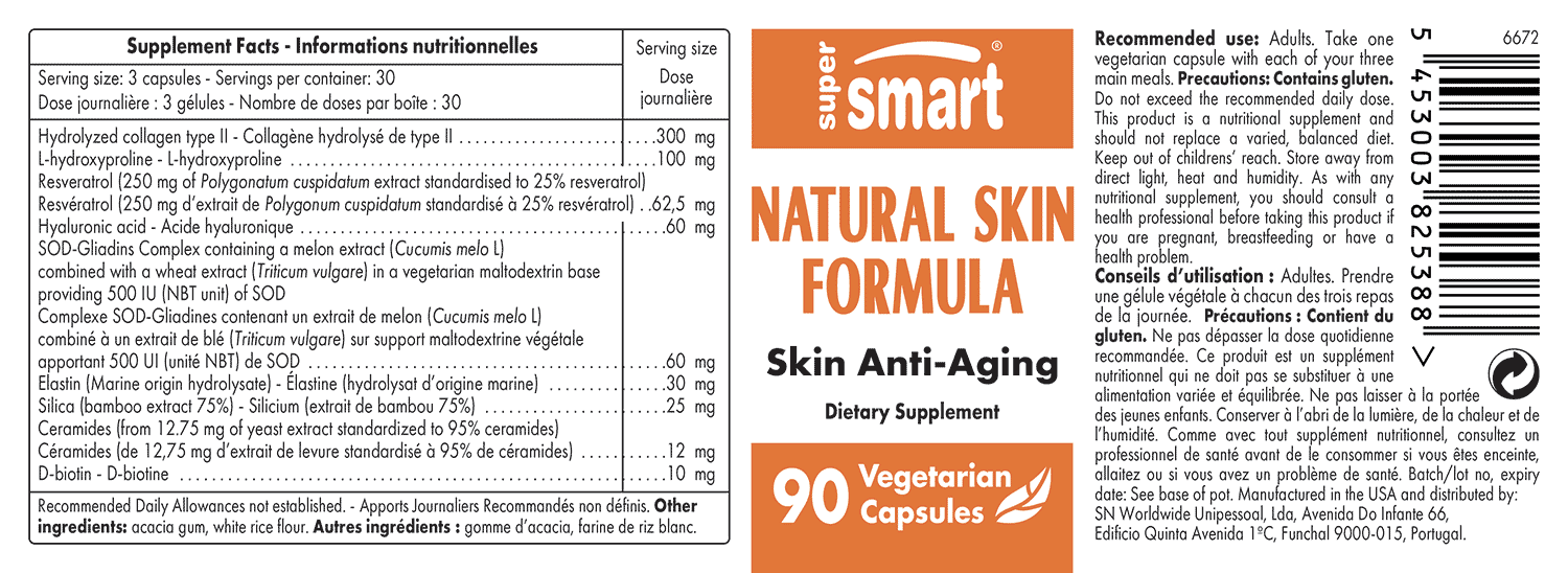 Natural Skin Formula Supplement for Fighting Aging of the Skin Mutiple ...