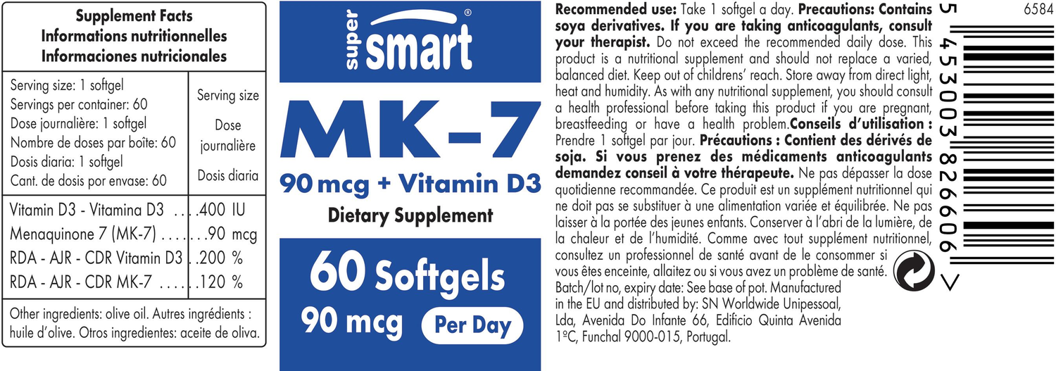 MK-7 90 mcg + Vitamin D3 Supplement