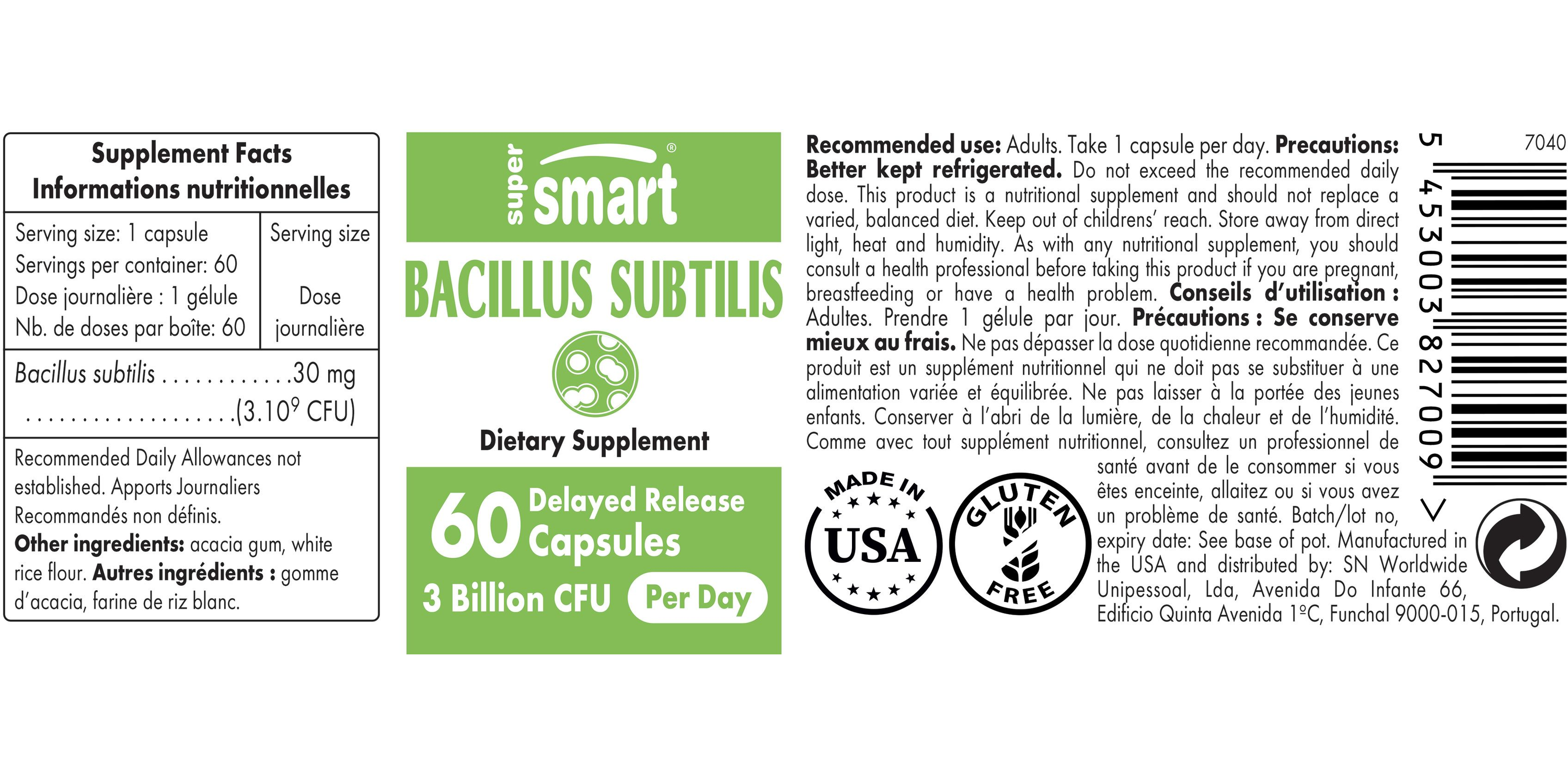 Bacillus Subtilis Supplément Probiotique