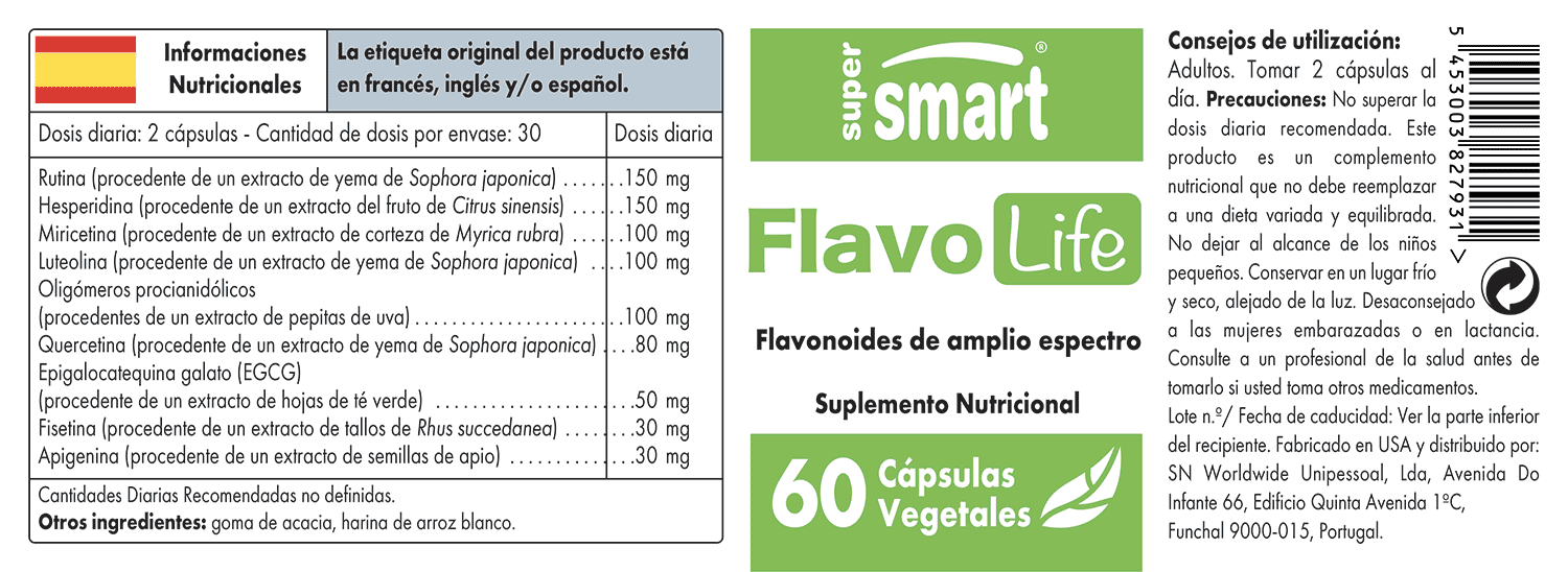 Flavolife Suplemento de flavonoides con quercetina y fisetina