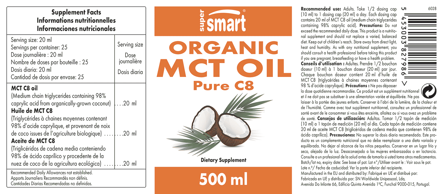 MCT OIL Pure C8 Supplement - Helps Support Weight Loss & Boost Energy ...