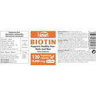 Bote de complemento alimenticio de biotina o vitamina B7 (también llamada vitamina B8 o vitamina H)