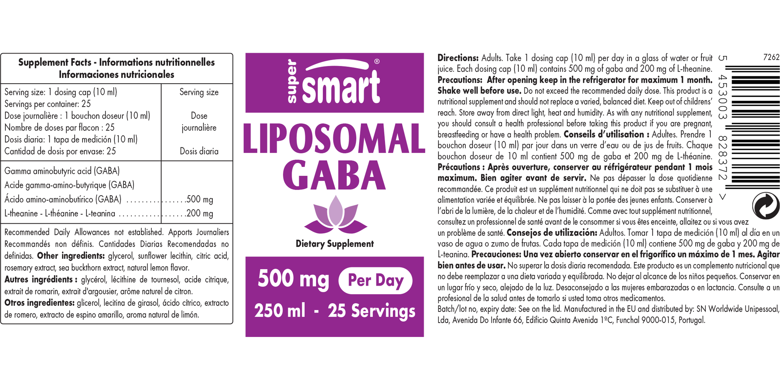 Complemento de GABA liposomal con L-teanina