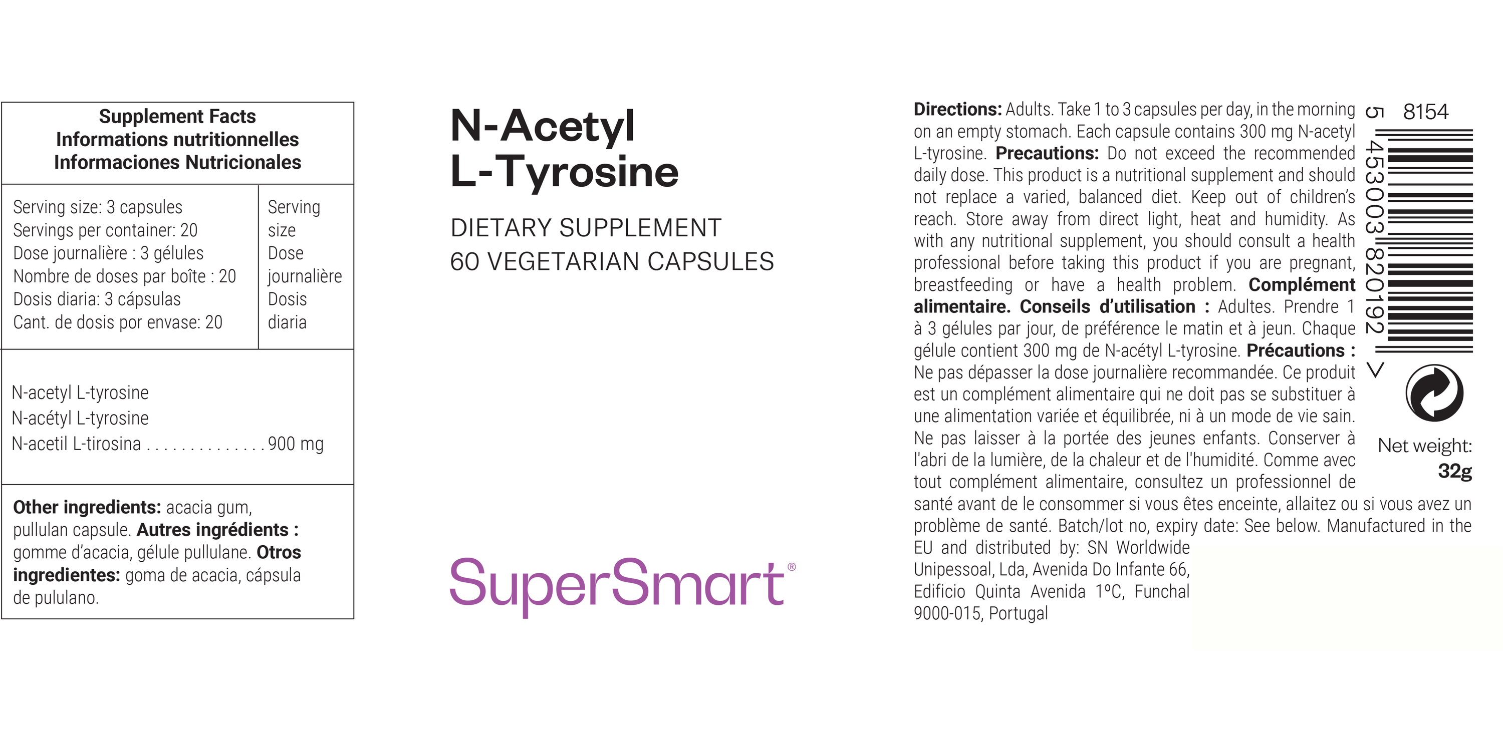 Complément alimentaire de tyrosine
