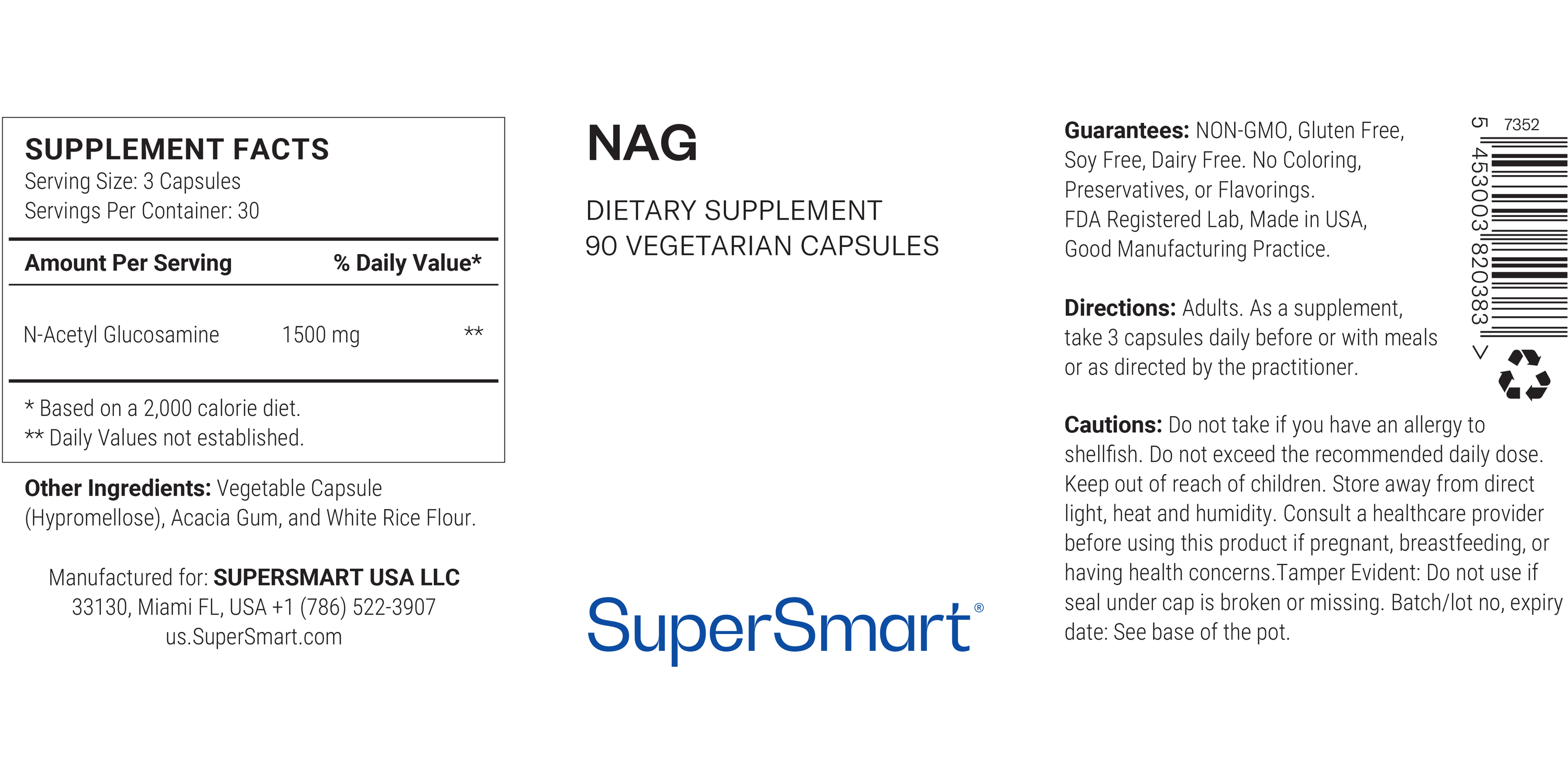 Complément alimentaire de N-acétylglucosamine