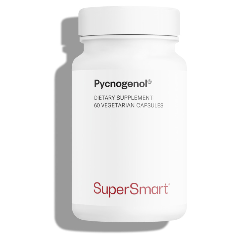 Pycnogenol® 200 Mg Per Day , GMO & Gluten Free , French Natural Antioxidant - Maritime Pines Bark - Skin Health , 60 Vegetarian Capsules - SuperSmart