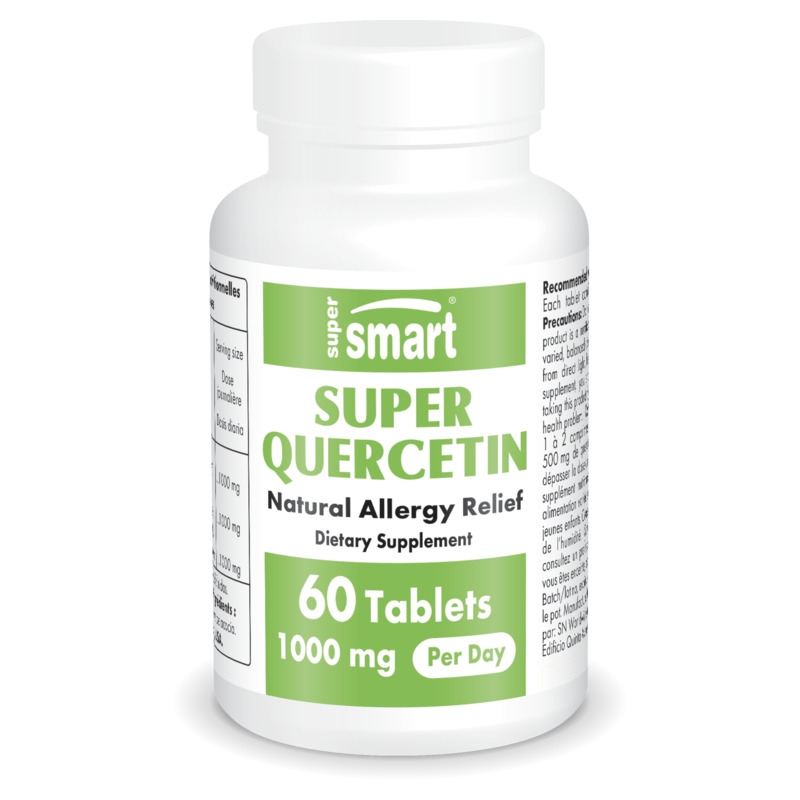 Super Quercetin 1000 Mg Per Day , GMO & Gluten Free , Natural Flavonol Quercetin Supplement - Allergies Relief , 60 Tablets - SuperSmart