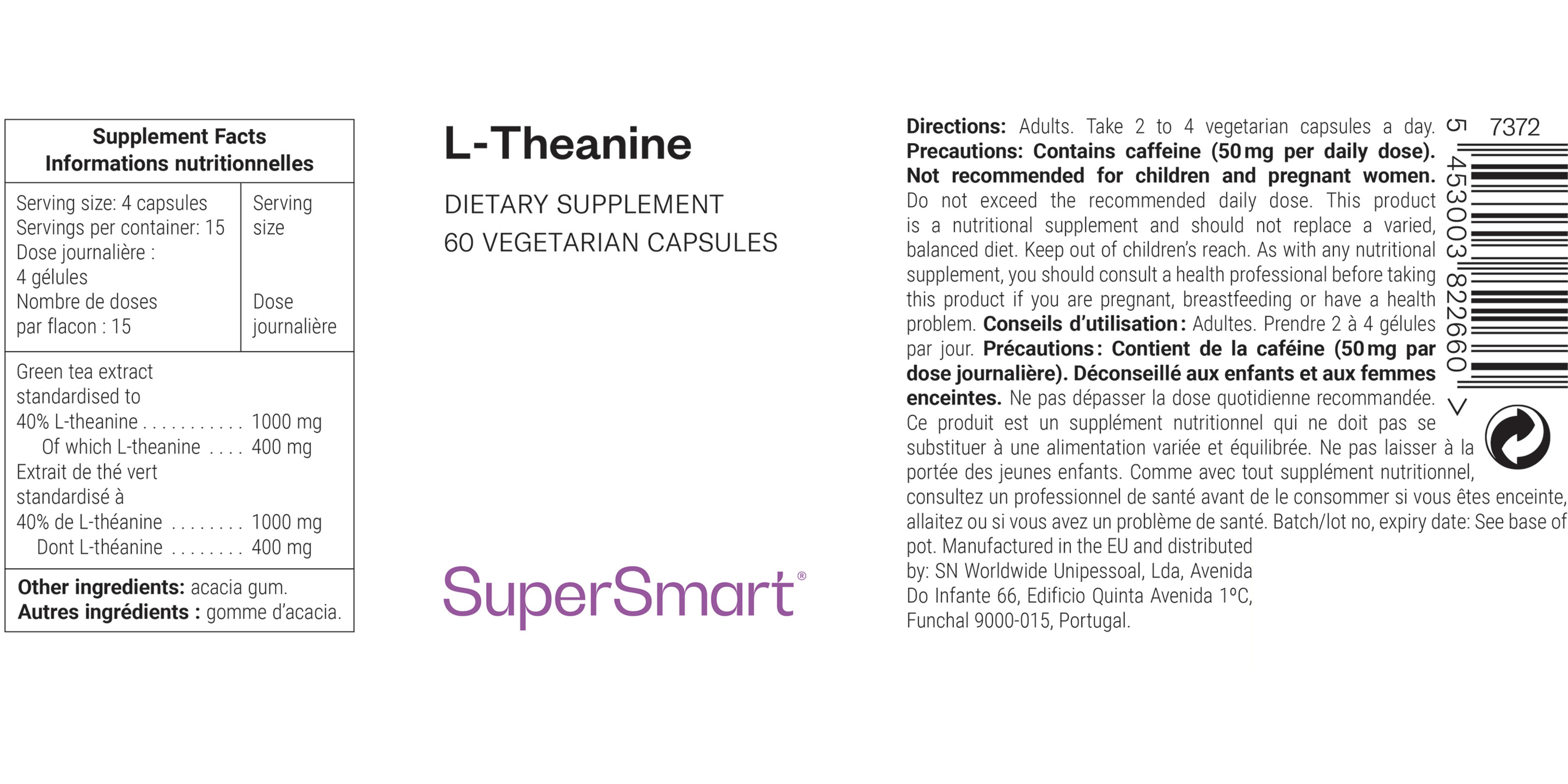 Green tea L-theanine dietary supplement