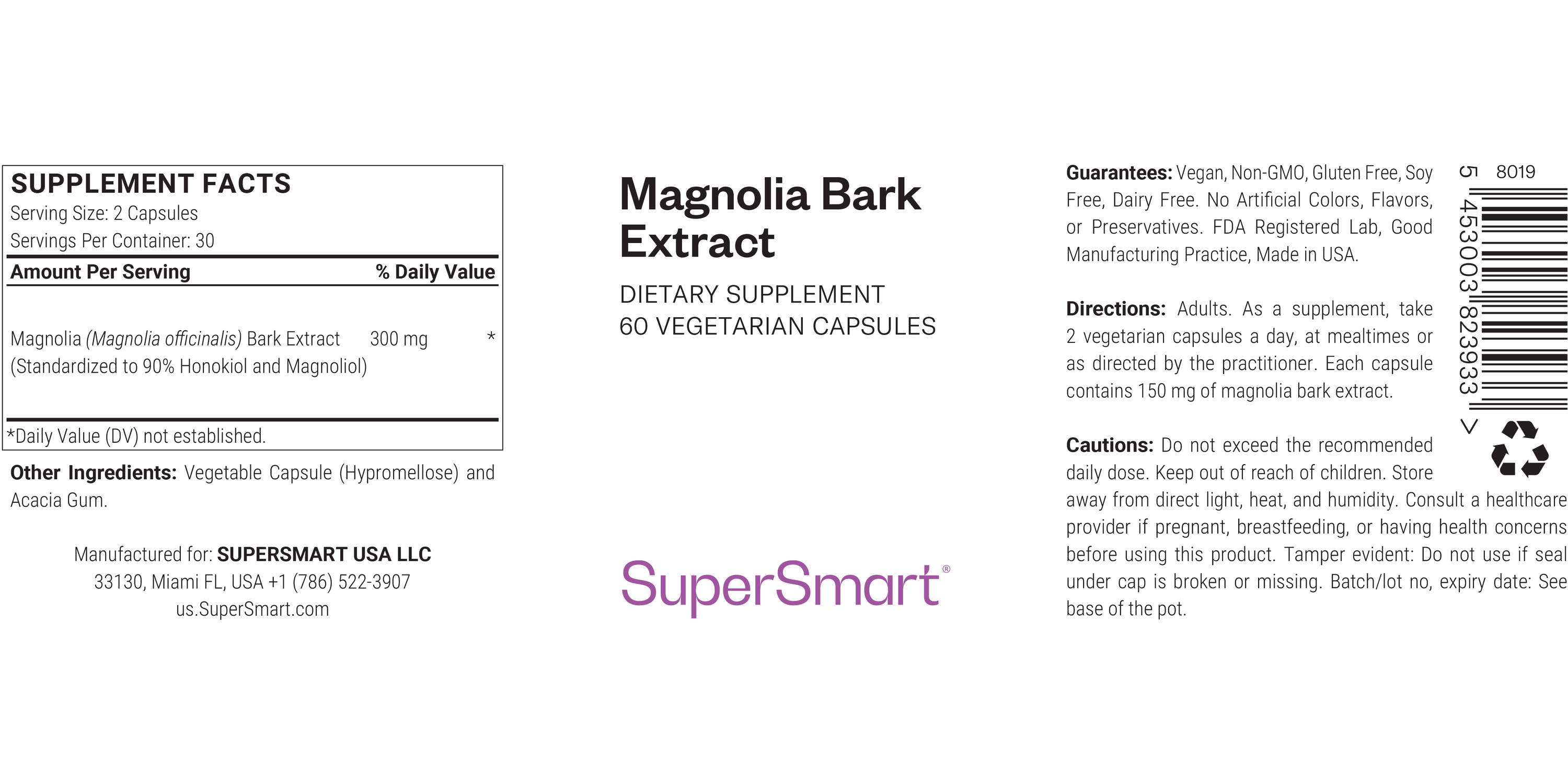 Magnolia Bark Extract Supplement