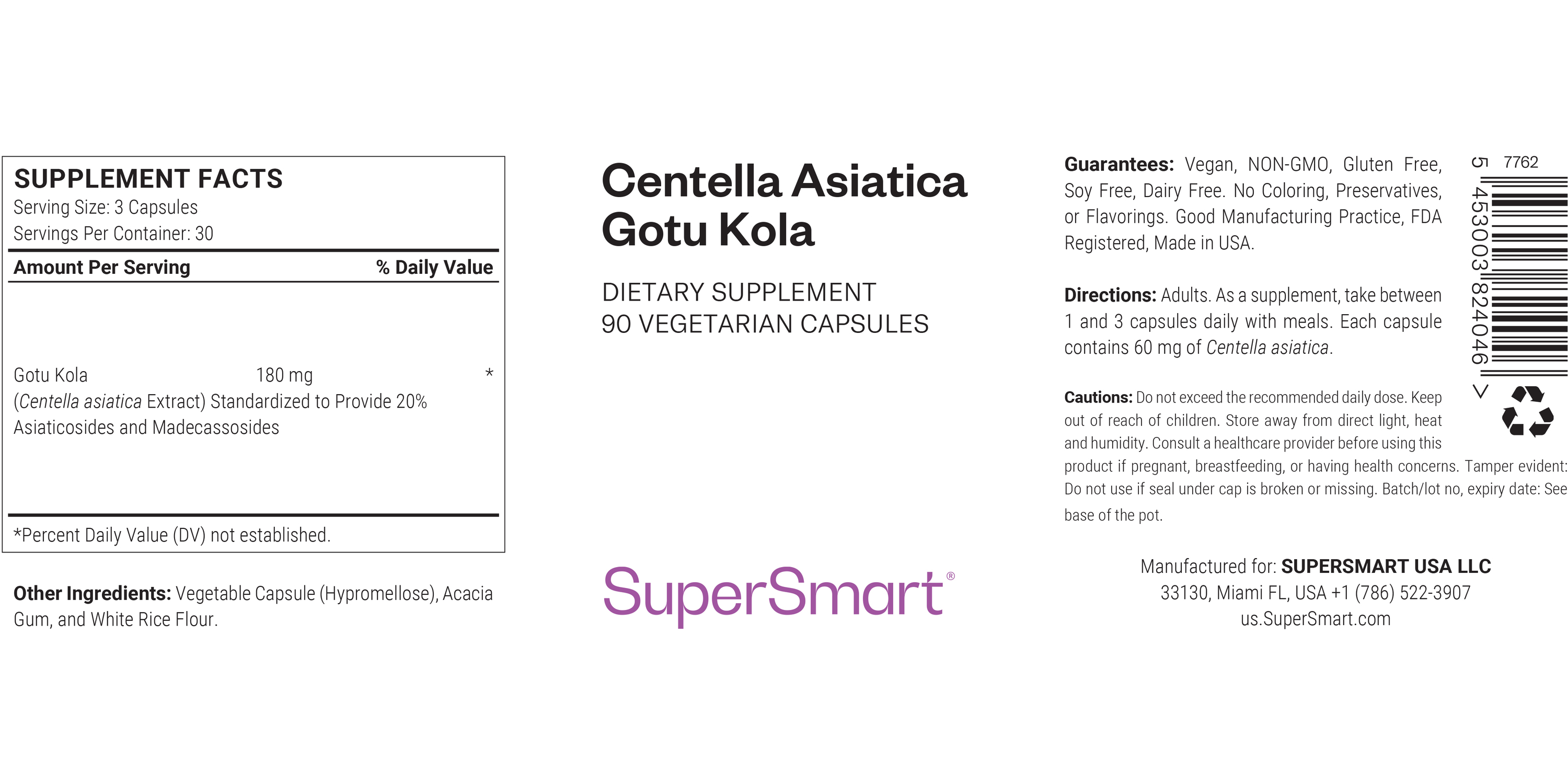 Centella Asiatica Gotu Kola Supplement