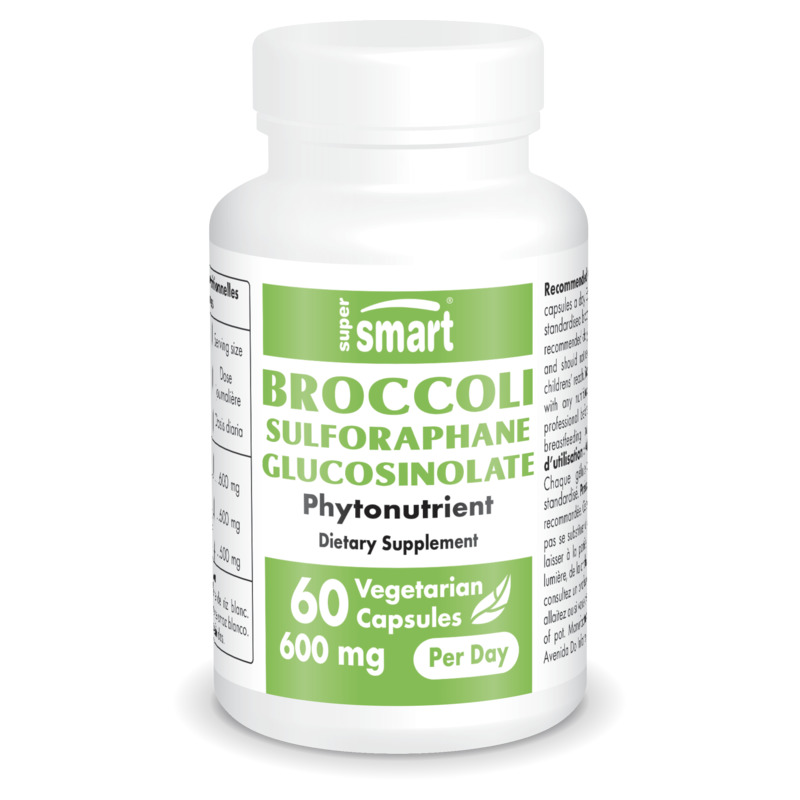 Broccoli Sulforaphane Glucosinolate 600mg - SuperSmart |�10% SGS with Myrosinase | Non-GMO & Gluten Free - 60 Vegetarian Capsules