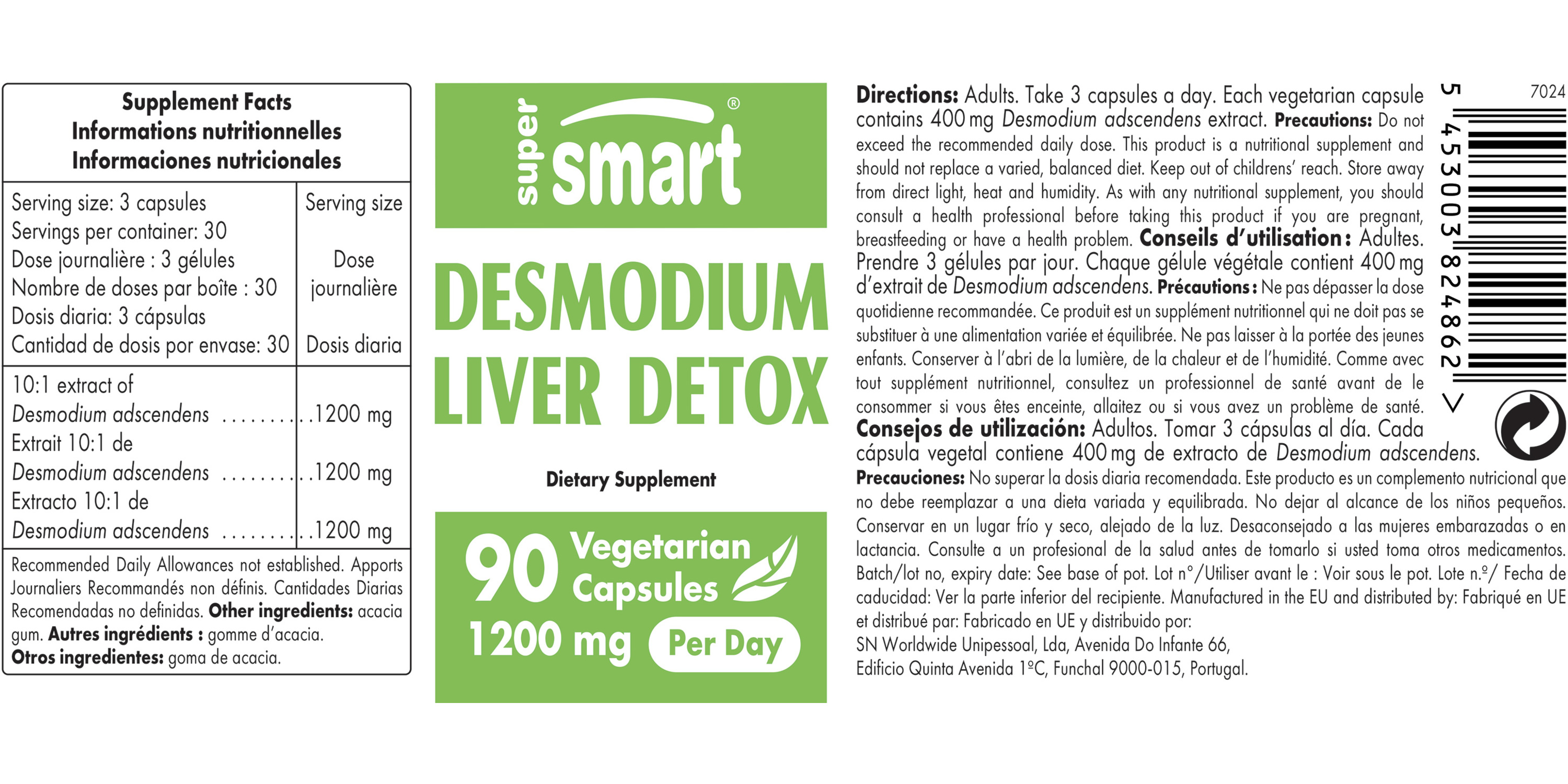 Complemento alimenticio de Desmodium adscendens