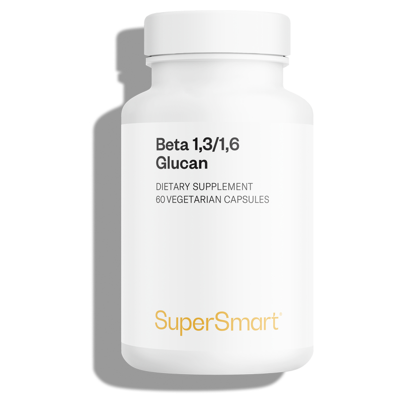 Beta 1.3/1.6 Glucan 250 Mg , GMO & Gluten Free , Immune System Booster - Respiratory Health Supplement , 60 Vegetarian Capsules - SuperSmart