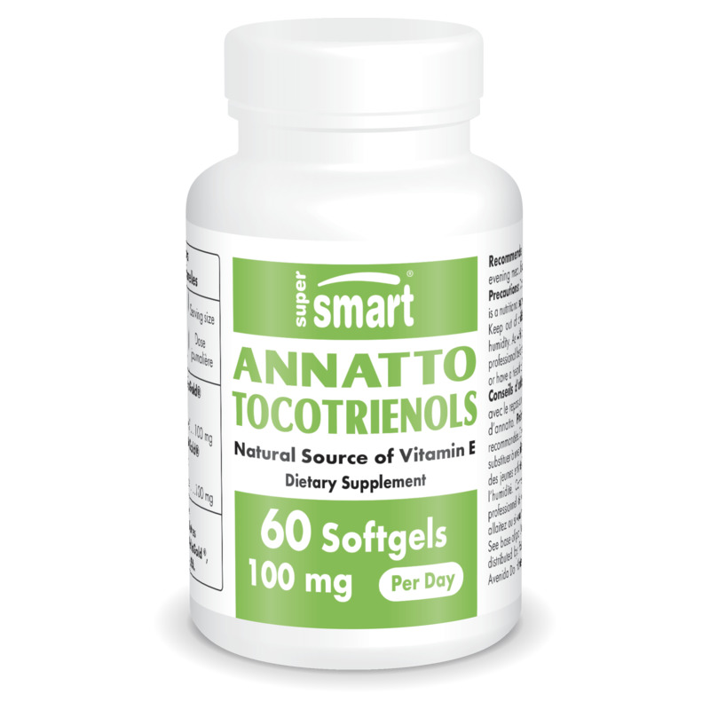 Annatto Tocotrienols 200 Mg Per Day , Made In USA , GMO & Gluten Free , Natural Vitamin E - 50% Tocotrienols , 60 Sofgels - SuperSmart