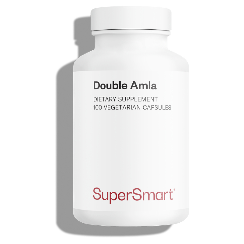 Double AMLA , Made In USA , GMO & Gluten Free , Ayurvedic Diet - Emblica Officinalis - Blood Sugar Levels , 100 Vegetarian Capsules - SuperSmart