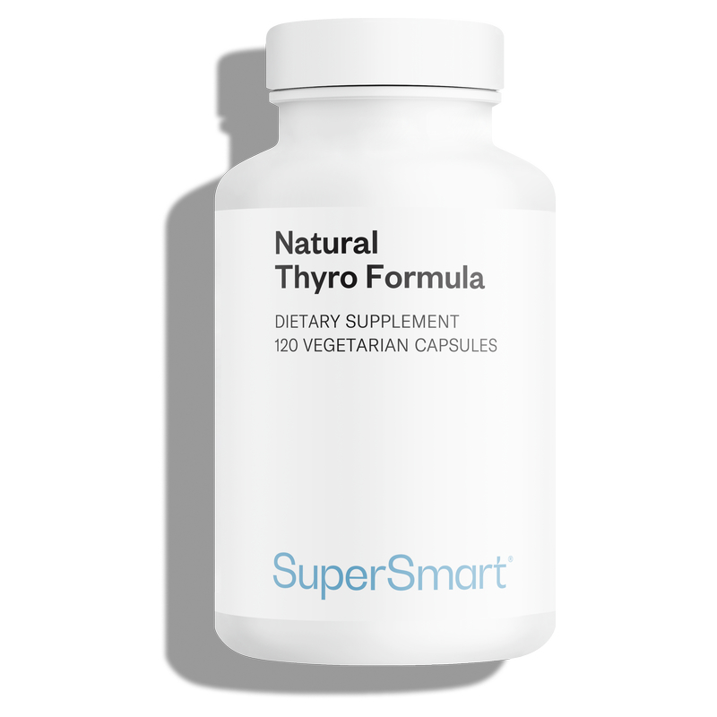 Natural Thyroformula | Made in USA | GMO & Gluten Free | Thyroid Health Supplement - Normal Hormone Levels | 120 Vegetarian Capsules - SuperSmart