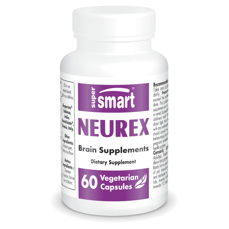 Neurex , Made In USA , GMO & Gluten Free , Best Brain Health Supplement - Anti Aging & Antioxidant , 60 Vegetarian Capsules - SuperSmart