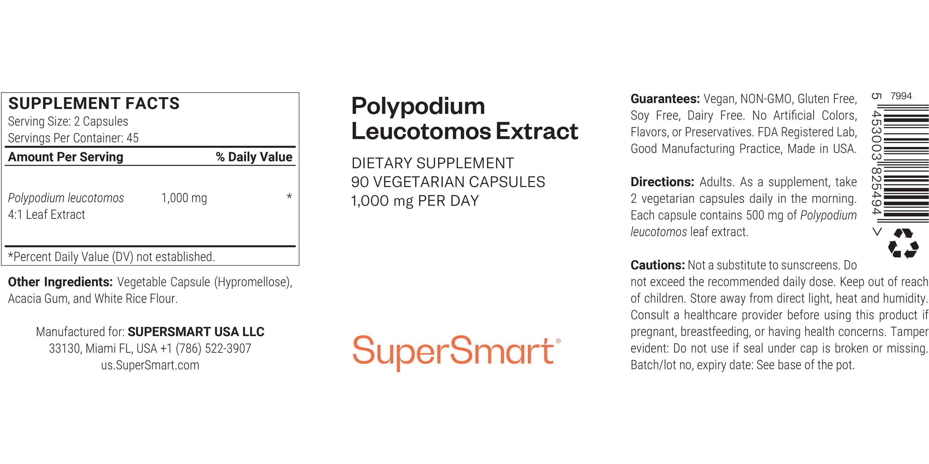 Polypodium Leucotomos Extract Supplement