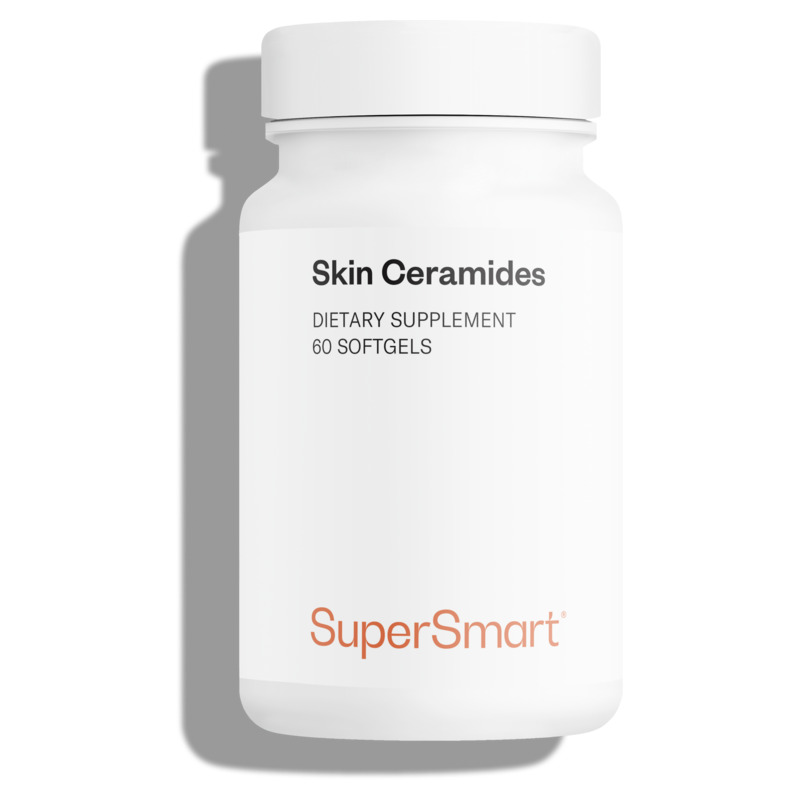 Skin Ceramides - SuperSmart | with Wheat Ceramides, Zinc - LipoWheat Phytoceramides Supplement - Skin Hydration | Gluten Free - 60 Softgels