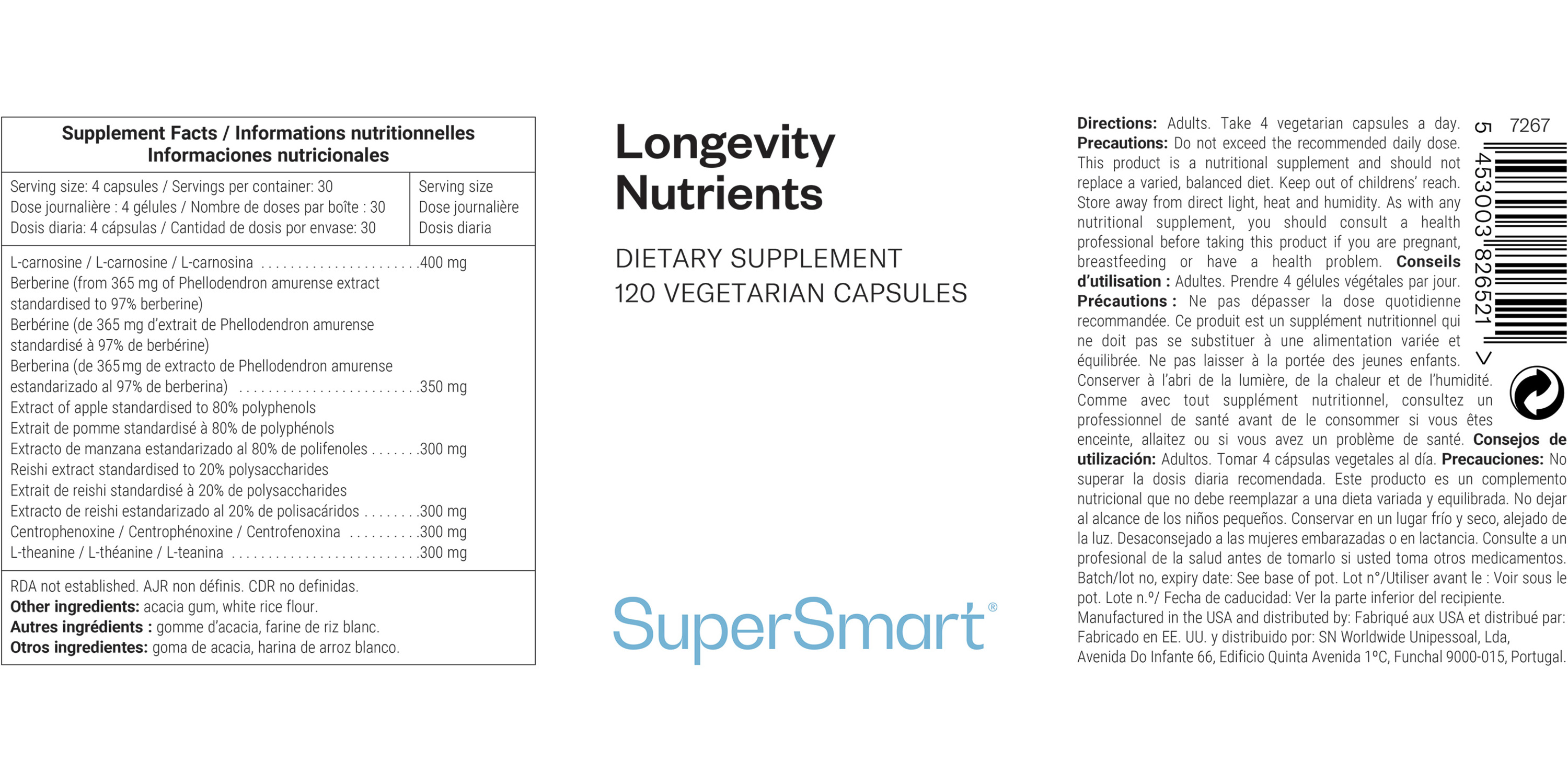 Longevity Nutrients Supplement 