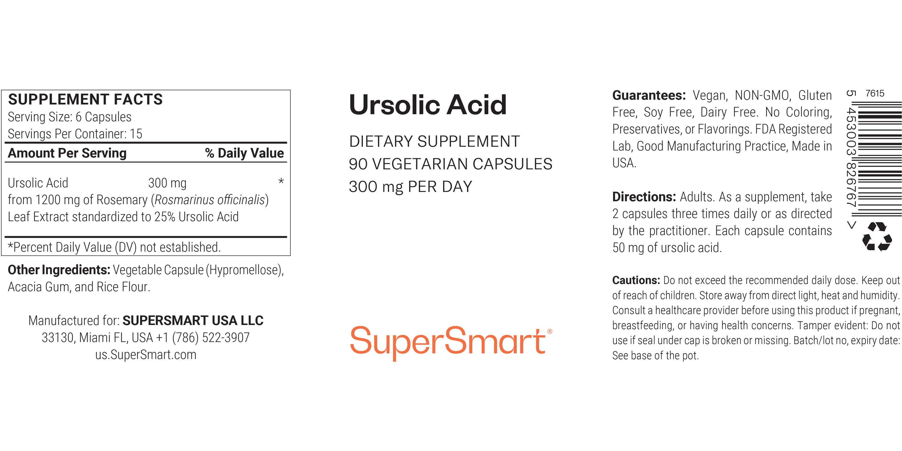 Dietary supplement of ursolic acid