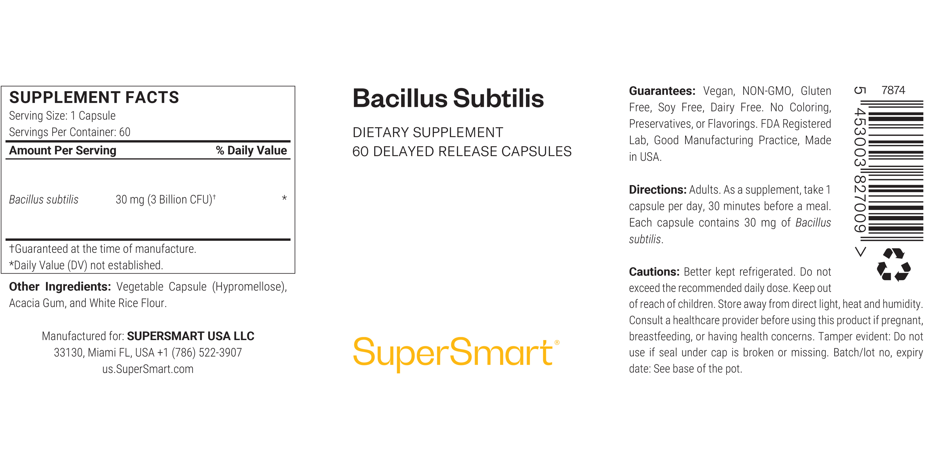 Bacillus Subtilis Supplement