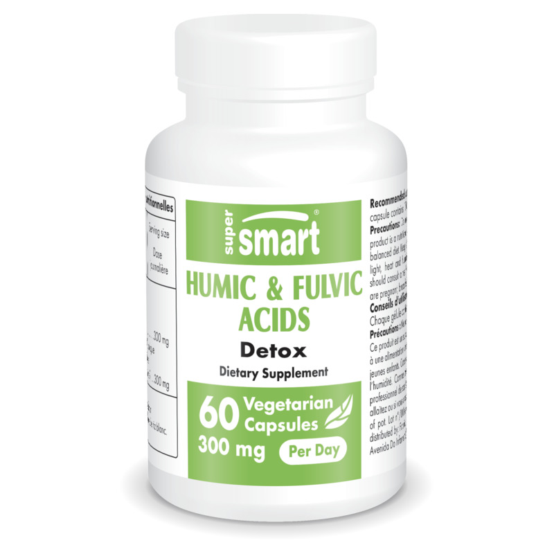 Humic & Fulvic Acids 150 Mg , Made In USA , GMO & Gluten Free , Detox Supplement - Immune System Booster , 60 Vegetarian Capsules - SuperSmart